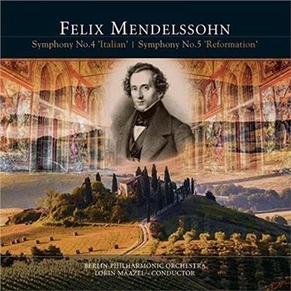 Felix Mendelssohn-Bartholdy (1809-1847), Lorin Maazel & Berlin Philharmonic Orchestra - Symphony No. 4 Italian / Symphony No. 5 Reformatio (LP)