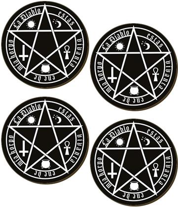 The Devil Is Living In My Flesh - Satanic 4 Piece Coaster Set