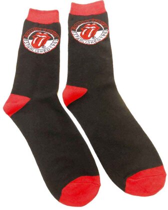 Rolling Stones - Established - Black Socks Uk Size 7-11 (Euro Sizes Approx Size 40-45)