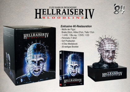 Hellraiser 4 - Bloodline (1996) (+ T-Shirt, + Büste, Édition Limitée, Mediabook, 4K Ultra HD + Blu-ray + DVD + CD)