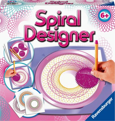 Ravensburger Spiral-Designer Girls 29027, Zeichnen lernen für Kinder ab 6 Jahren - Zeichen-Set mit Schablonen für farbenfrohe Spiralbilder und Mandalas