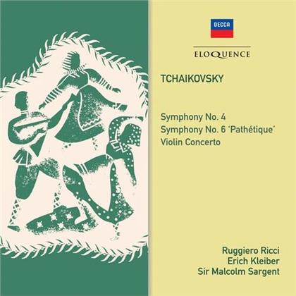 Ruggiero Ricci, Erich Kleiber, Sir Malcolm Sargent & Peter Iljitsch Tschaikowsky (1840-1893) - Symphonies 4 & 6 / Violin Concerto (Eloquence Australia)