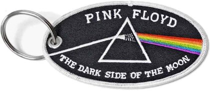 Pink Floyd Keychain - Dark Side of the Moon Oval White Border (Double Sided)