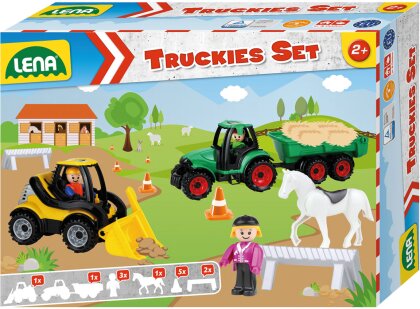 Truckies Set Bauernhof - Bagger 21 cm, Traktor/Anhän-