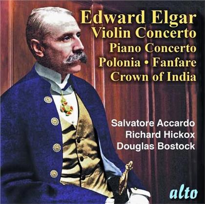 Salvatore Accardo, Richard Hickox, Douglas Bostock, Sir Edward Elgar (1857-1934) & The London Symphony Orchestra - Violin Concerto. Piano Concerto, Polonia, Fanfare - Crown of India