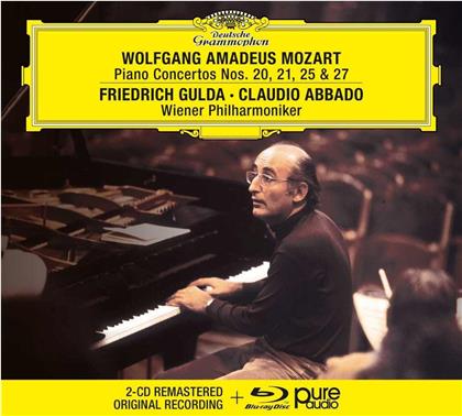 Claudio Abbado, Friedrich Gulda (1930-2000) & Wiener Philharmoniker - Klavierkonzerte 20, 21, 25, 27 (+ Bluray Audio Only, Version Remasterisée, 2 CD + Blu-ray)