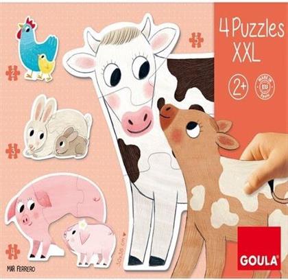 Puzzle Tiermütter mit Babys - 4 Puzzles XXL