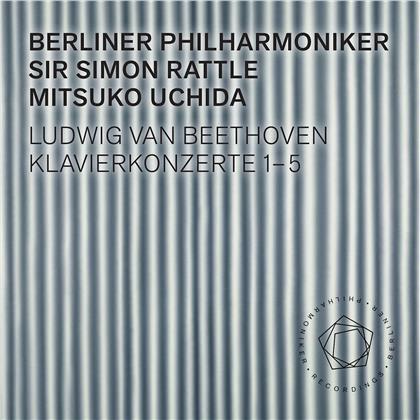 Mitsuko Uchida, Berliner Philharmoniker, Ludwig van Beethoven (1770-1827) & Sir Simon Rattle - Klavierkonzerte 1-5 (3 Hybrid SACDs)