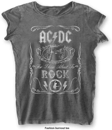 AC/DC Ladies T-Shirt - Cannon Swig (Burnout)
