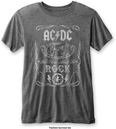 AC/DC Unisex T-Shirt - Cannon Swig (Burnout)