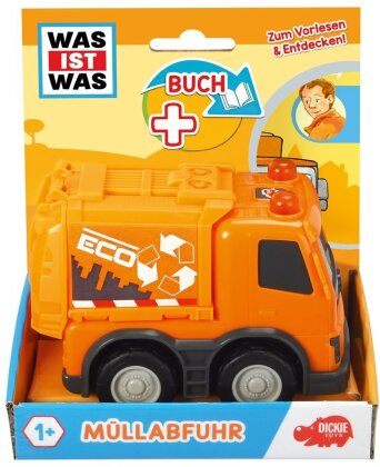 WAS IST WAS Dickie Toys - Müllabfuhr Set (Fahrzeug + Buch)