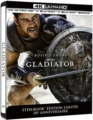 Gladiator (2000) (20th Anniversary Edition, Cinema Version, Limited Edition, Long Version, Steelbook, 4K Ultra HD + Blu-ray)