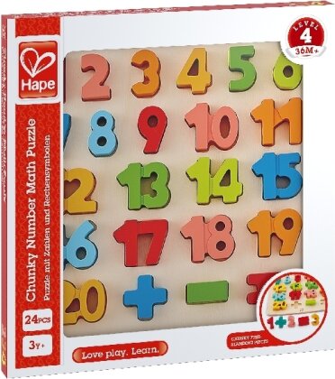Hape Puzzle mit Zahlen & Rechensymbolen - 24 Teile Kinderpuzzle