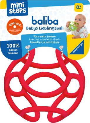 Ravensburger ministeps 4148 baliba - Flexibler Ball, Greifling und Beißring - Baby Spielzeug ab 0 Monate - rot