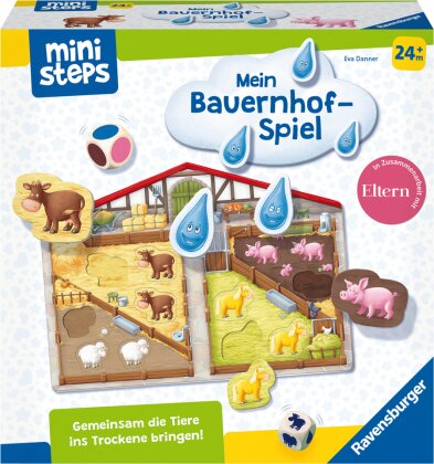Ravensburger ministeps 4173 Unser Bauernhof-Spiel, Erstes Spiel rund um Tiere, Farben und Formen - Spielzeug ab 2 Jahre