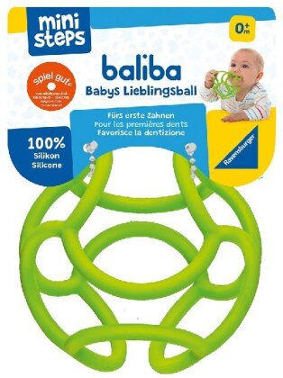 Ravensburger ministeps 4150 baliba - Flexibler Ball, Greifling und Beißring - Baby Spielzeug ab 0 Monate - grün