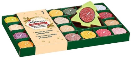 Duftkerzen-Adventskalender mit Keramikleuchter
