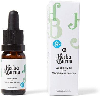 Herba di Berna CBD-Hanföl THC Frei - 6% CBD Broad Spectrum (10ml)