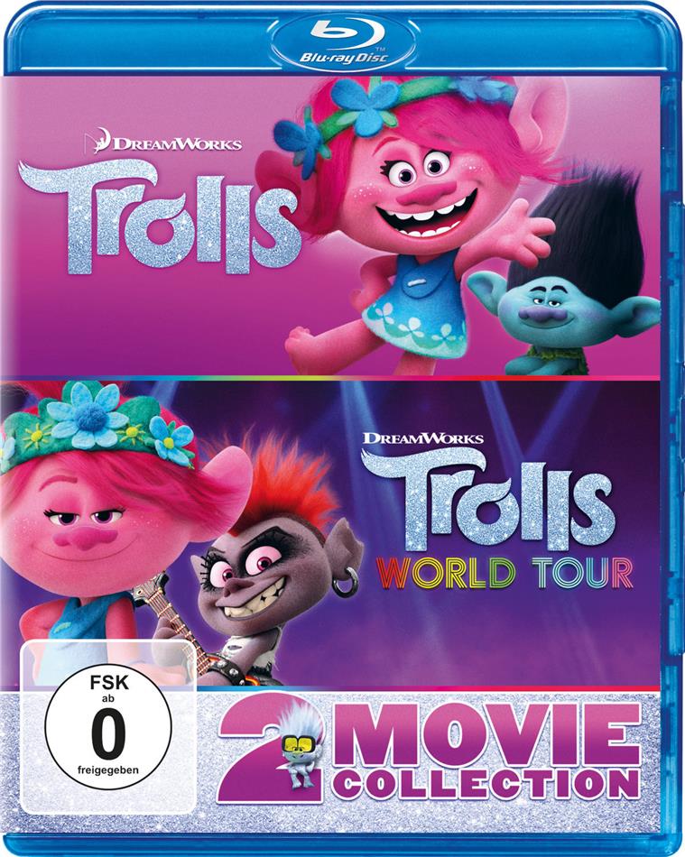 Trolls + Trolls World Tour: Trolls 2 - 2 Movie Collection (2 Blu-rays)