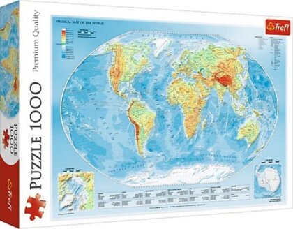 Physische Weltkarte - 1000 Teile Puzzle