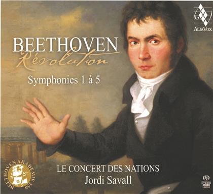 Ludwig van Beethoven (1770-1827), Jordi Savall & Le Concert des Nations - Révolution - Symphonies 1 à 5 (3 SACDs)