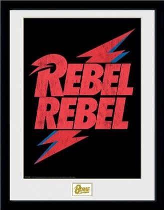 David Bowie - David Bowie Rebel Rebel Logo Framed Print 30cm x 40cm