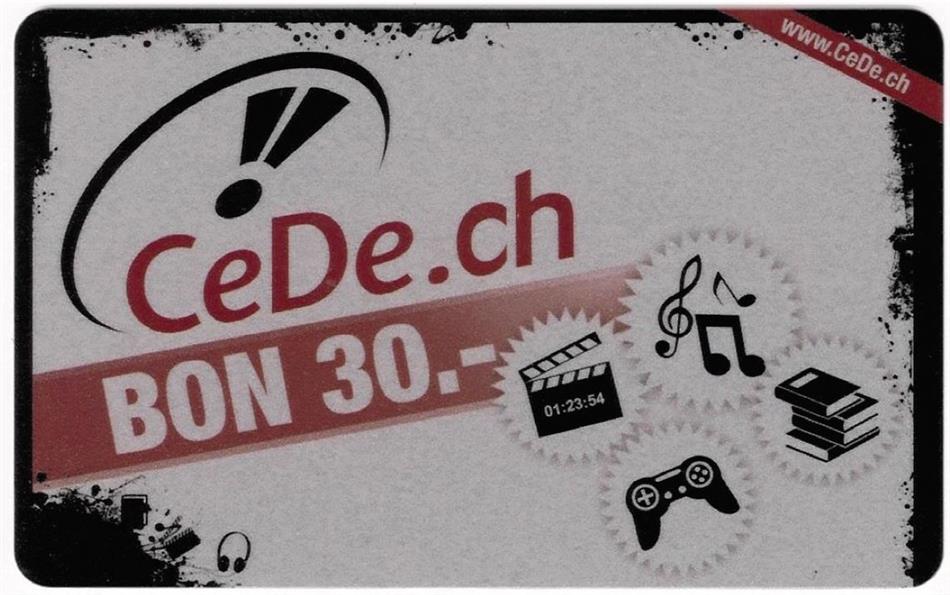 Bon cadeaux de CeDe.ch - Fr. 30 Format des cartes de crédit
