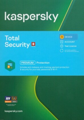 Kaspersky Total Security 1 Gerät SWISS EDITION - (Code in a Box)