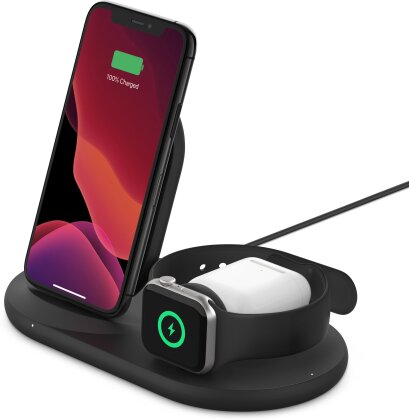 Belkin Boost Charge 3-in-1 Wireless Charger for Apple Devices - black
