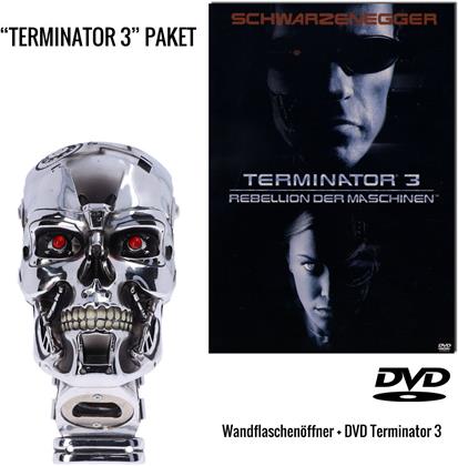 Terminator 3 - Rebellion der Maschinen (2002) (Terminator T-800 Kopf Wandflaschenöffner, Steelbook)