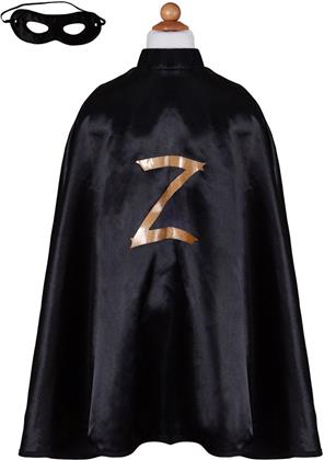 Zorro Set, 5-6 Jahre - schwarzes Cape mit Z,