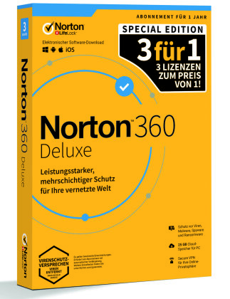 Norton 360 Deluxe - 3 for 1 Promo (3 Geräte | 1 Jahr) (Code-in-a-Box)