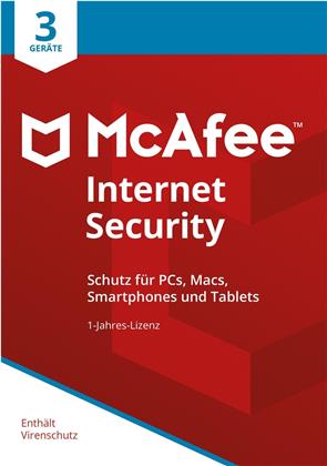 McAfee Internet Security 3 Device 2019 (3 Geräte I 1 Jahr) (Code in a Box) (PC+MAC)