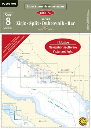 Sportbootkarten: Satz 8 - Zirje-Split-Dubrovnik (Ausgabe 2012)