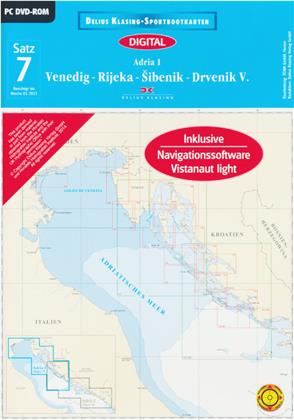Sportbootkarten: Satz 7 - Venedig-Rijeka-Sibenik-Drvenik V. (Ausgabe 2015) inkl. Navigationssoftware Vistanaut light