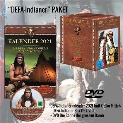Gojko Mitic - Alle DEFA-Indianerfilme + Gojko Mitic Wandkalender 2021 DIN A4 (12 DVDs)