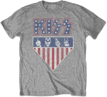 Kiss - Stars And Stripes (Grey) T-Shirt
