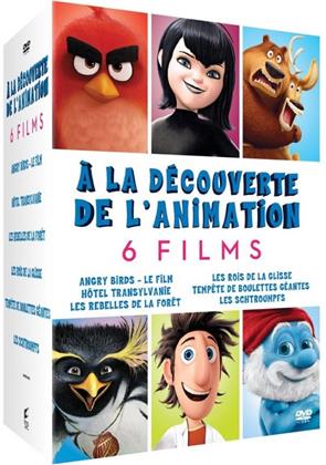 À la découverte de l'animation - Angry Birds / Hôtel Transylvanie / Les rebelles de la forêt / Les rois de la glisse / Tempête de boulettes géantes / Les Schtroumpfs (6 DVD)