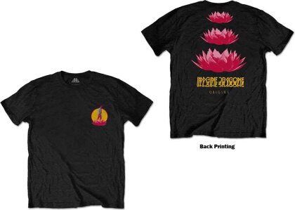 Imagine Dragons Unisex T-Shirt - Origins Lotus (Black) (Back Print)