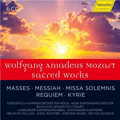Wolfgang Amadeus Mozart (1756-1791), K7, Helmuth Rilling, Karl Richter, … - Scared Works (6 CD)