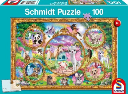 Animal Club: Einhorn-Tierwelt - 100 Teile Puzzle