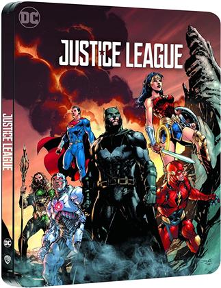 Justice League (2017) (Comic Cover, Limited Edition, Steelbook, 4K Ultra HD + Blu-ray)