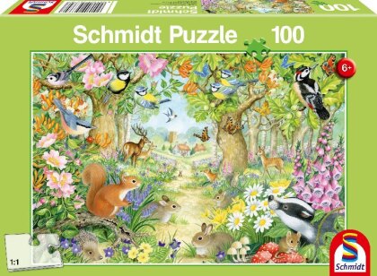 Tiere im Wald - 100 Teile Puzzle