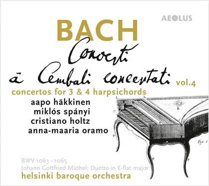 Helsinki Baroque Orchestra, Johann Sebastian Bach (1685-1750), Johann Gottfried Müthel (1728-1788), Aapo Häkkinen, Mikos Spanyi, … - Concerti A Cembali Concertanti Vol. 4 - Concertos For 3 & 4 Harpsichords (Hybrid SACD)