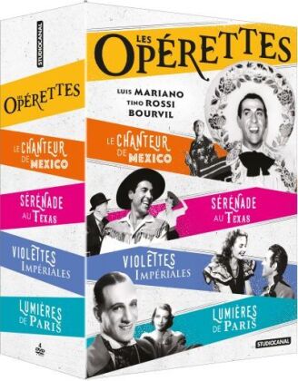 Les Opérettes - Le chanteur de Mexico / Lumières de Paris / Violettes impériales / Sérénade au Texas (4 DVDs)