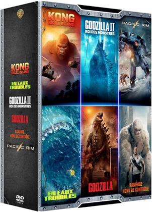 Kong : Skull Island / En eaux troubles / Godzilla 2 - Roi des monstres / Godzilla / Rampage - Hors de contrôle / Pacific Rim (6 DVDs)