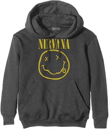 Nirvana - Yellow Smiling Face (Grey) Hoodie