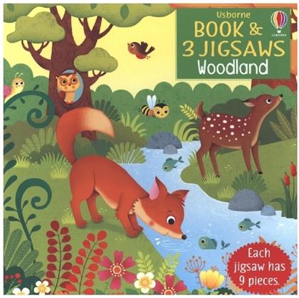 Woodland - Book + 3 Jigsaw Puzzles (9 pieces each)