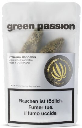 Green Passion Maui Wowy Indoor Popcorn (10g) - (CBD 21% THC 1%)