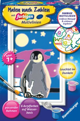 Ravensburger Malen nach Zahlen 28775 - Kleiner Pinguin - Kinder ab 7 Jahren